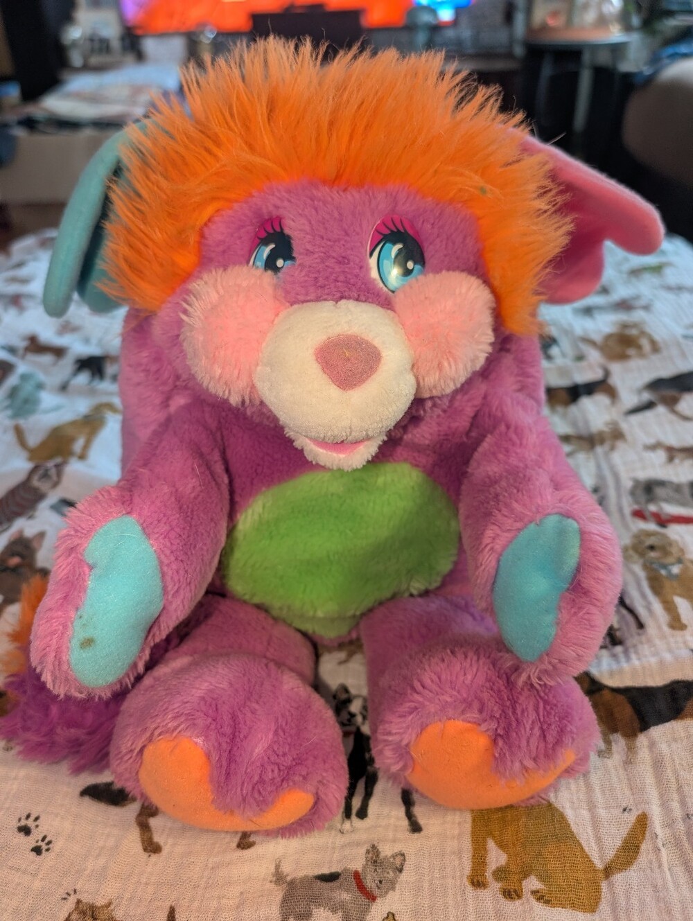 PANCAKE RARE 1985 VINTAGE POPPLES Pancake PURPLE  15" POPPLE PLUSH